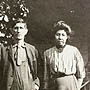 Photograph of Chief Prisk and his wife, Whycocomagh Reserve, Nova Scotia, 1911