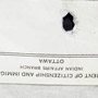 Rapports, correspondance et notes de service au sujet du vol de 11 ceintures wampum dans la réserve des Six-Nations à Brantford, de 1900 à 1951. RG 10, volume 3018, dossier 220155, 38 pages